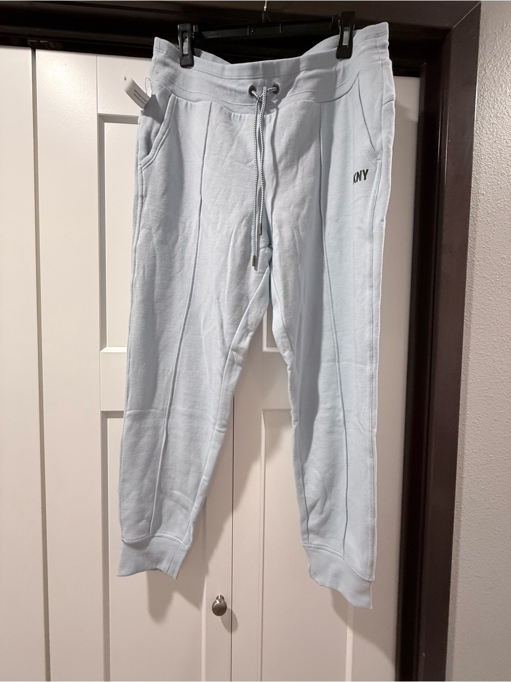 Dkny Light Blue Drawstring Jogger Pants